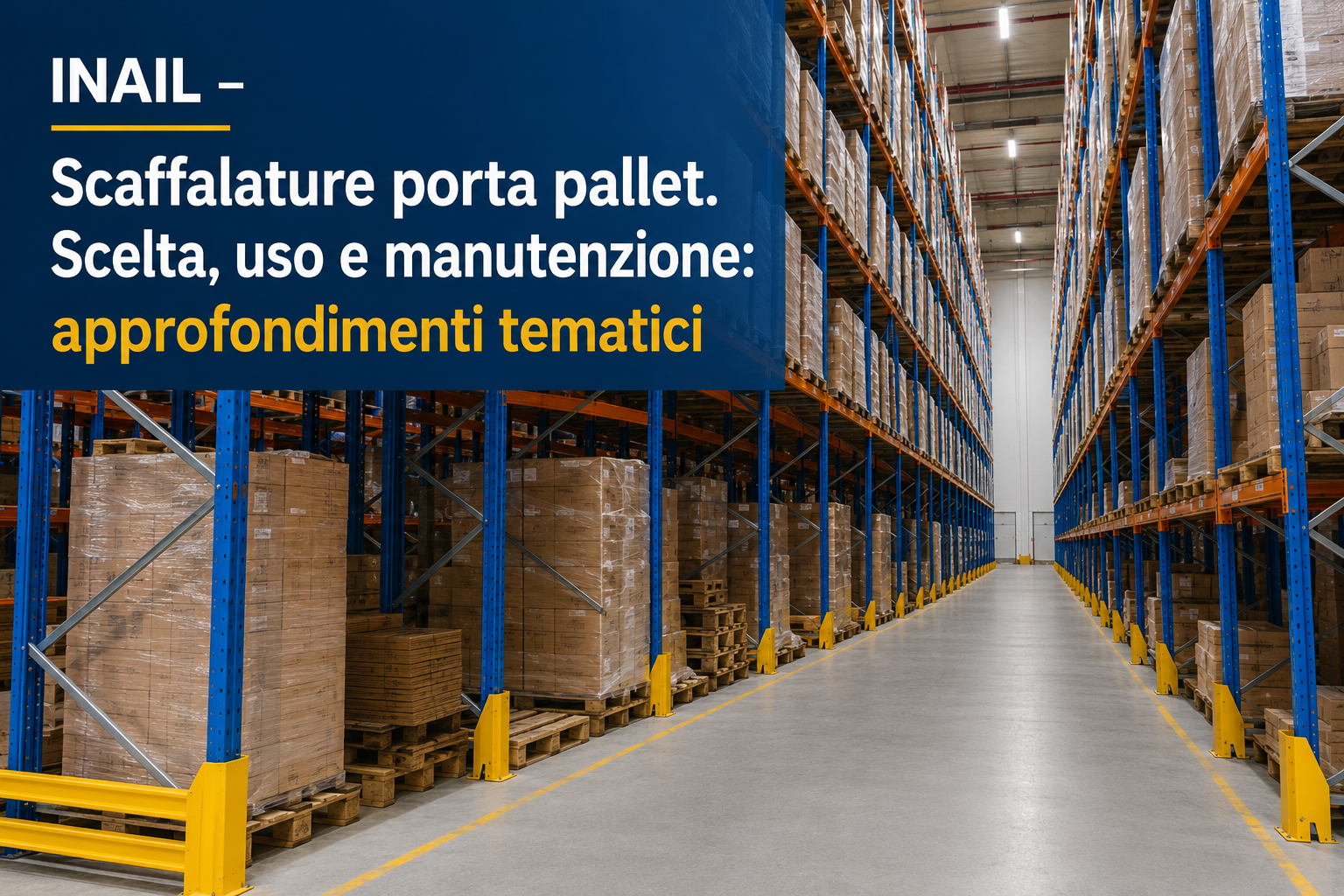 Aggiornamento INAIL 2026 sulle scaffalature porta pallet, approfondimenti tematici